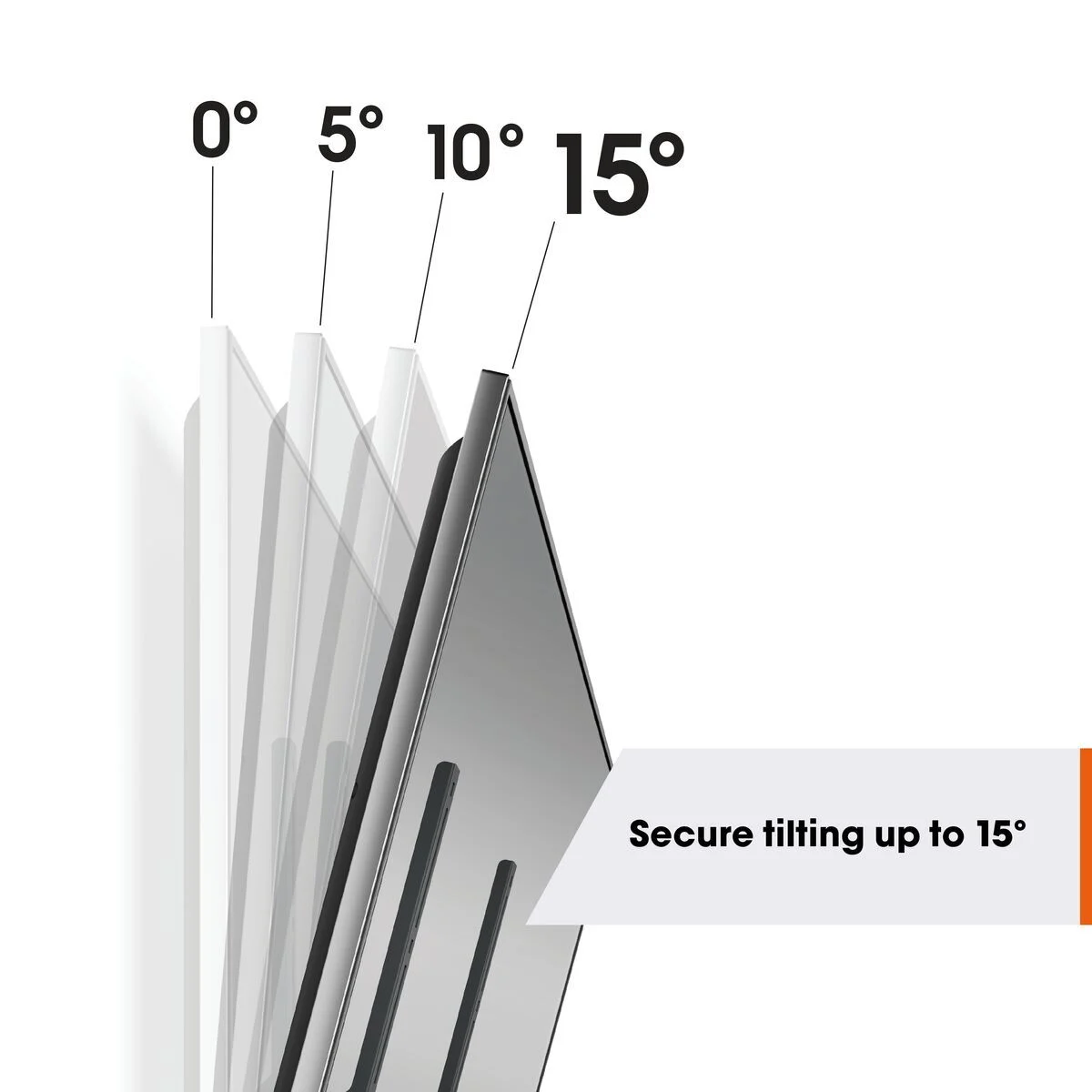 Czarny ekran komputera z kątami 0°, 5°, 10°, 15° oznaczonymi i opisanymi.