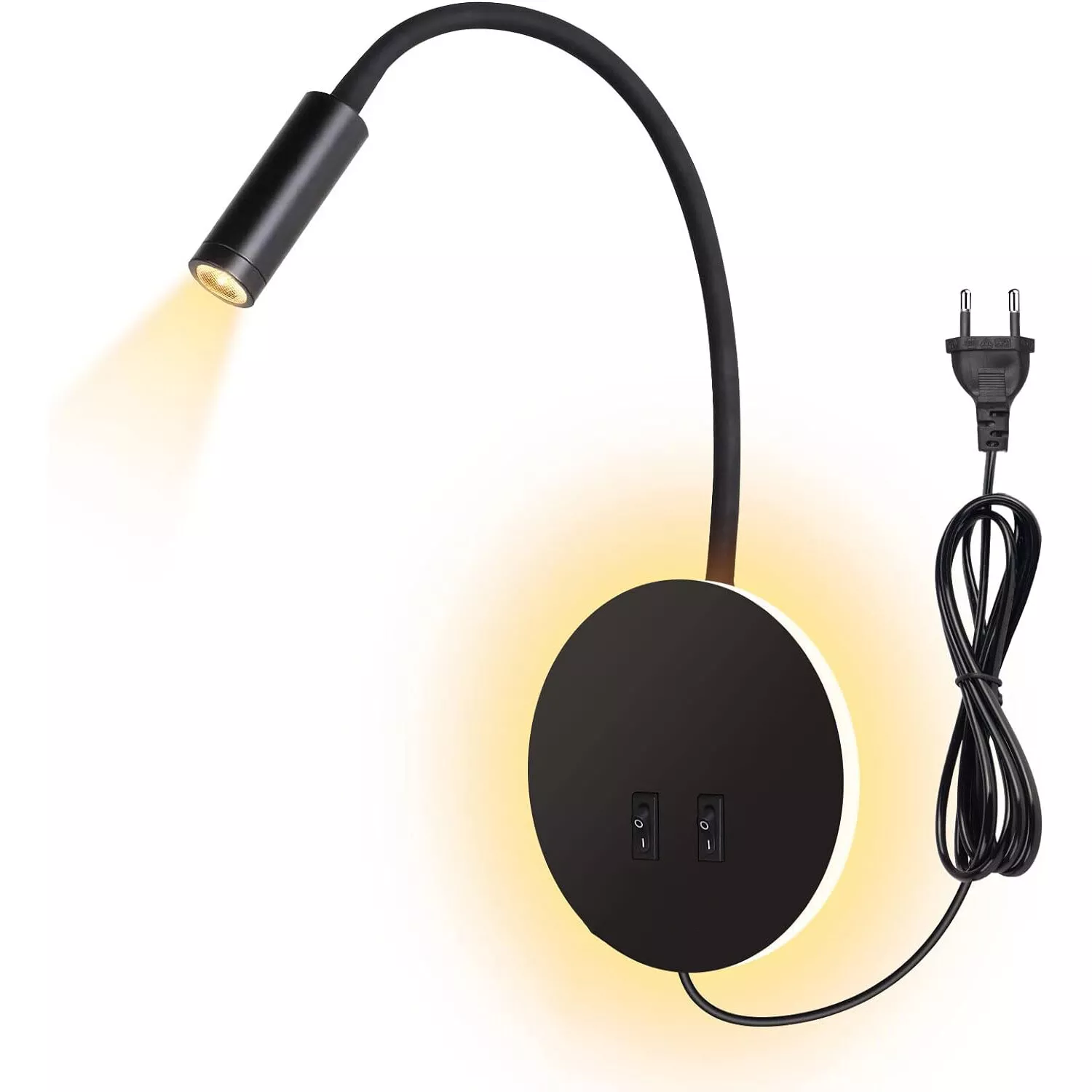 XUIGORT 3W+8W LED Schwanenhals Leselampe Wandlampe LED Table Lamp