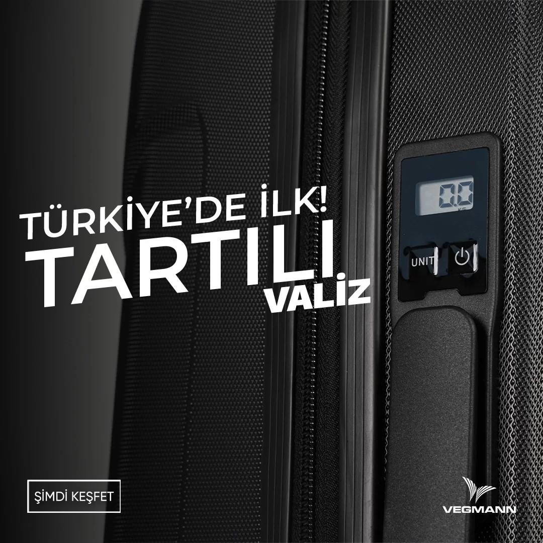 VEGMANN Scadel Tartılı Plastik 3'lü Valiz Seti Siyah