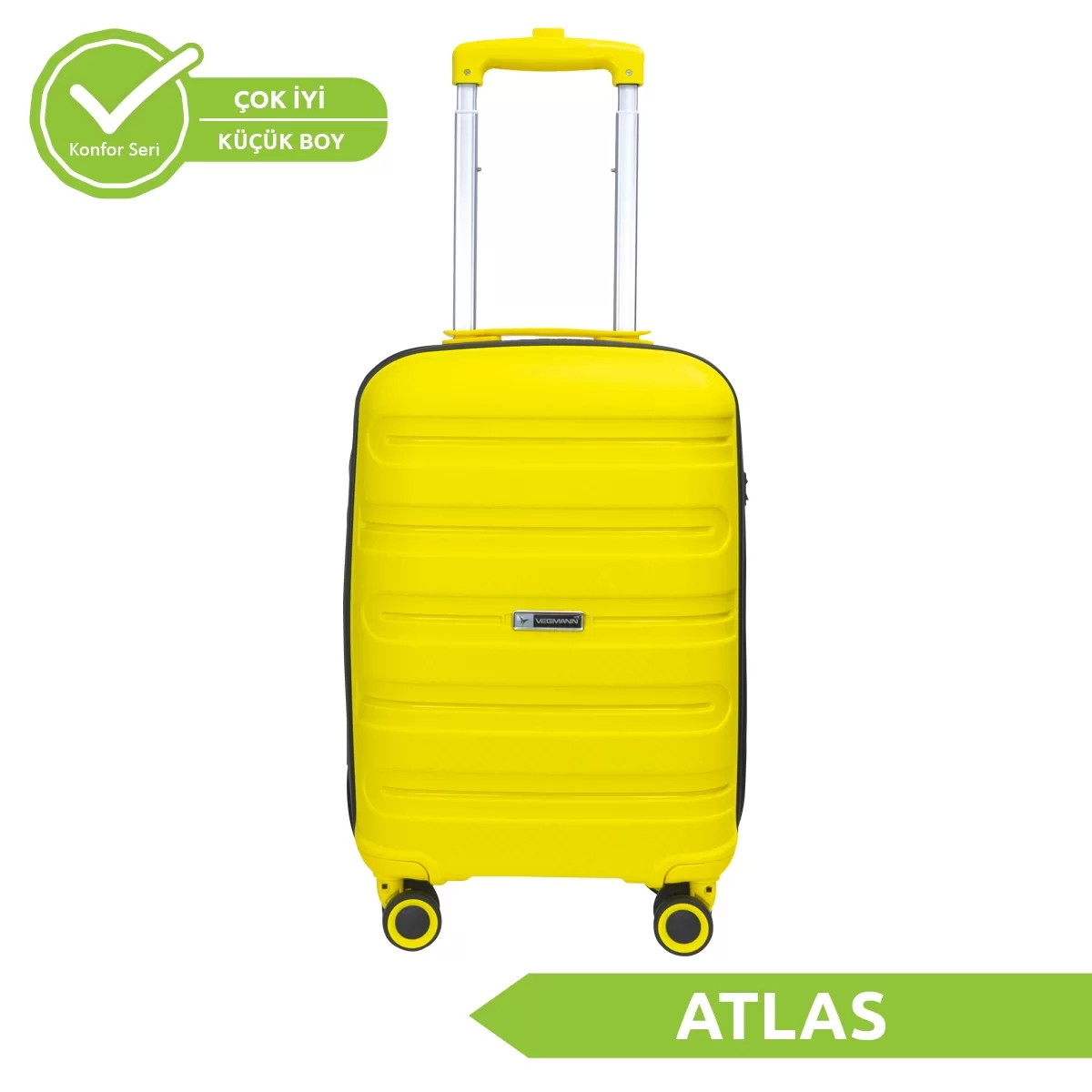 VEGMANN Atlas Polipropilen Kabin Boy Valiz Sarı
