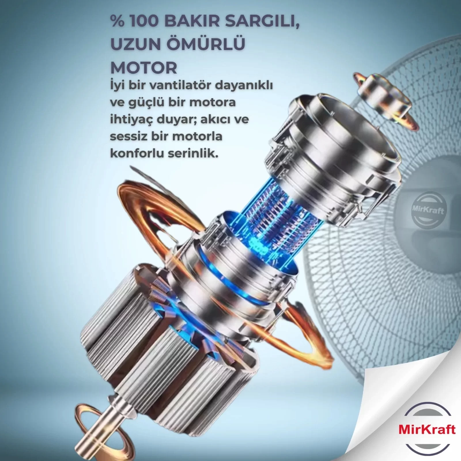 MIRKRAFT FS-K40BR Uzaktan Kumandalı 16 inç Stand Fan Vantilatör siyah