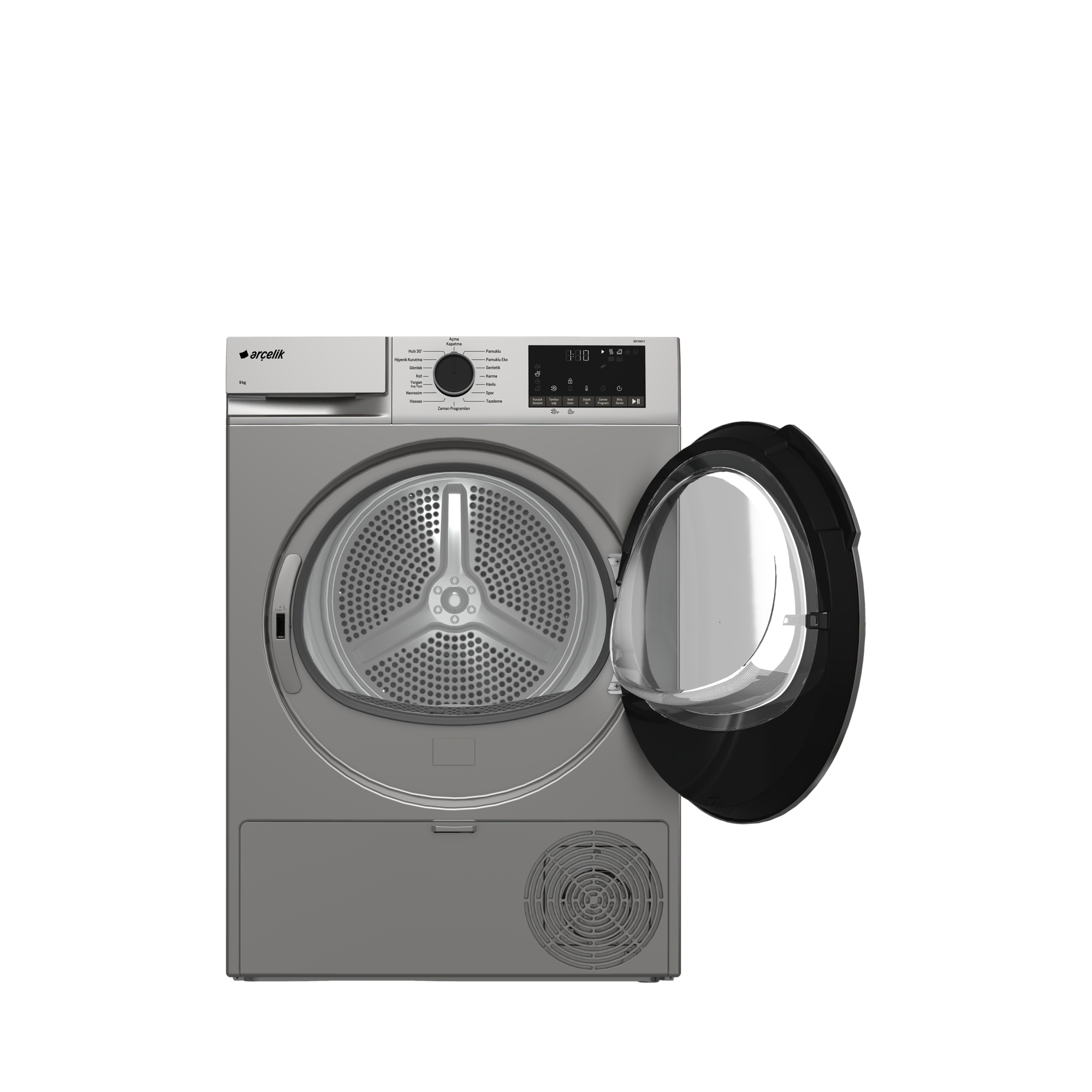 ARCELIK 901 KMX S E Enerji Sınıfı 9 kg Kurutma Makinesi Gümüş
