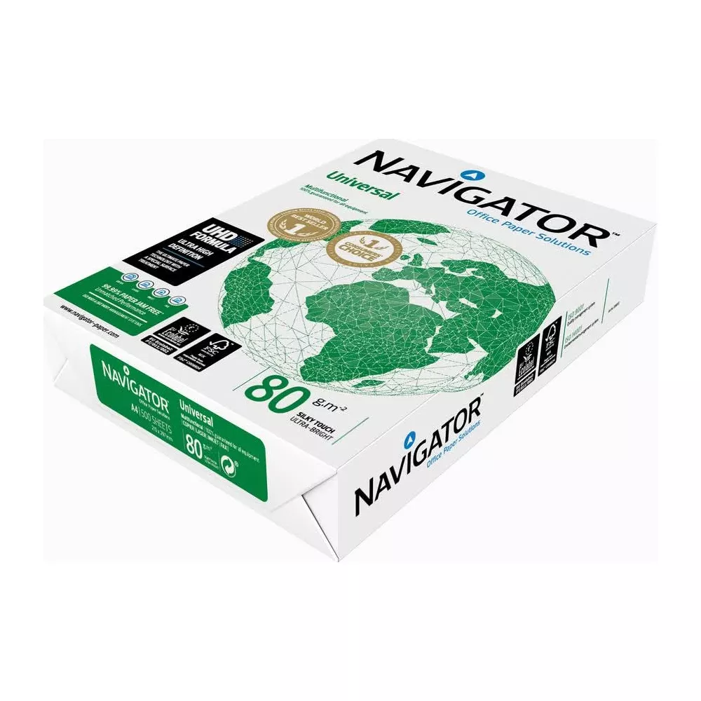 Ryz papieru Navigator Universal z motywem mapy świata. 80 g/m², 500 ark.