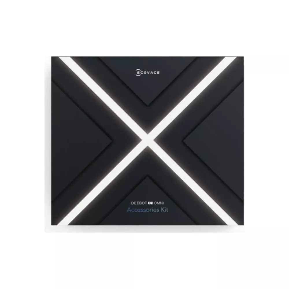 Czarne opakowanie z białymi światłami w kształcie litery X i logo.