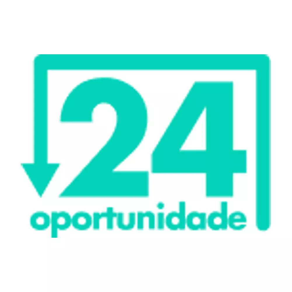 Turkusowa liczba 24 ze strzałką i tekstem 'oportunidade'.
