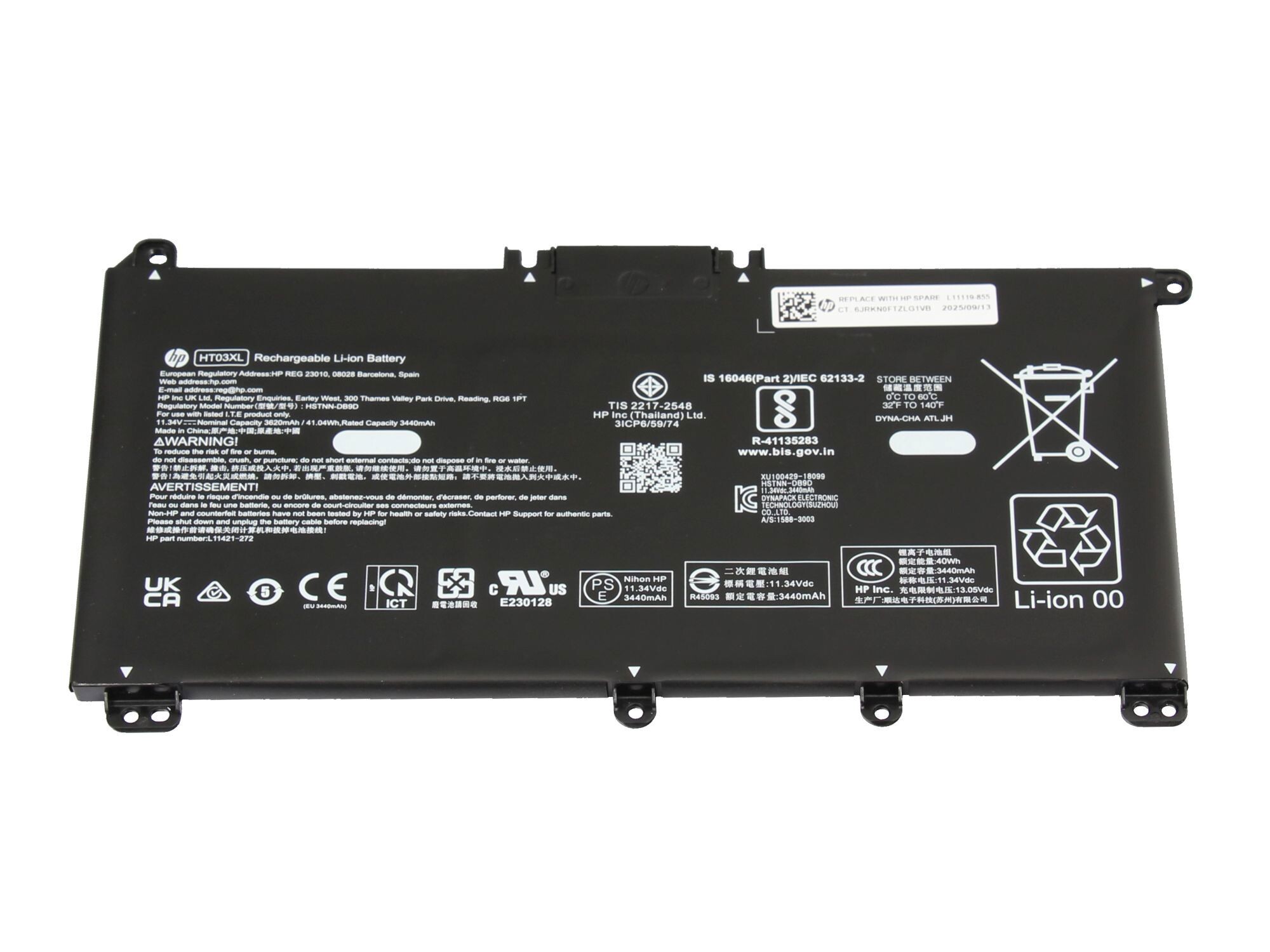 HP L11119-855 Original HT03XL Li-Polymer Akku, 11.34 Volt, 3440 mAh