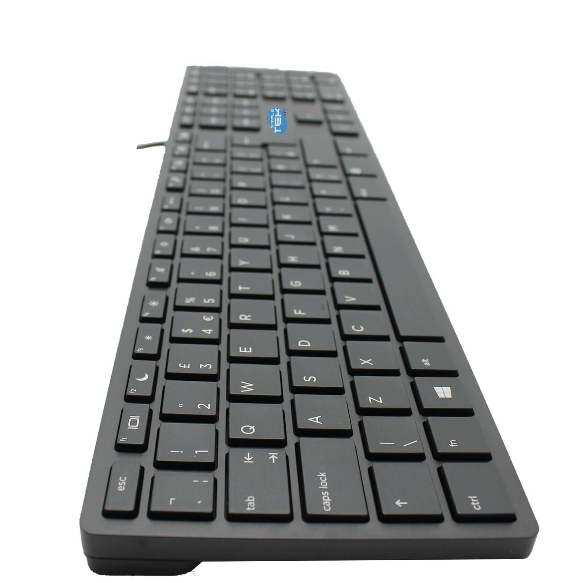 Teclado con cable - HP USB Halley - estándar, USB, Distribución QWERTY UK, USB, idioma: UK, Negro