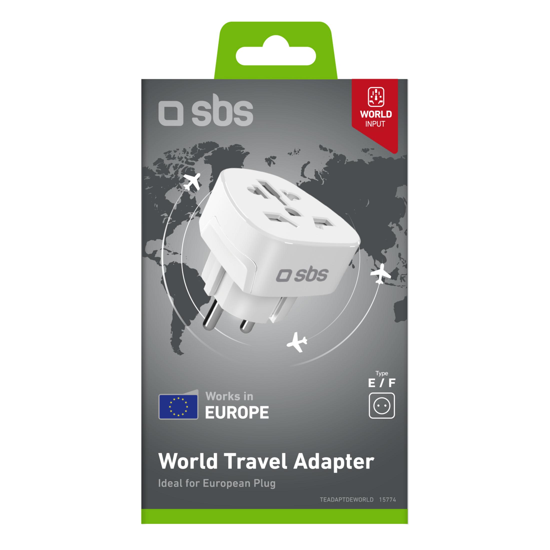 Cargador de móvil - SBS ADAPTADOR DE VIAJE MUNDIAL, Blanco