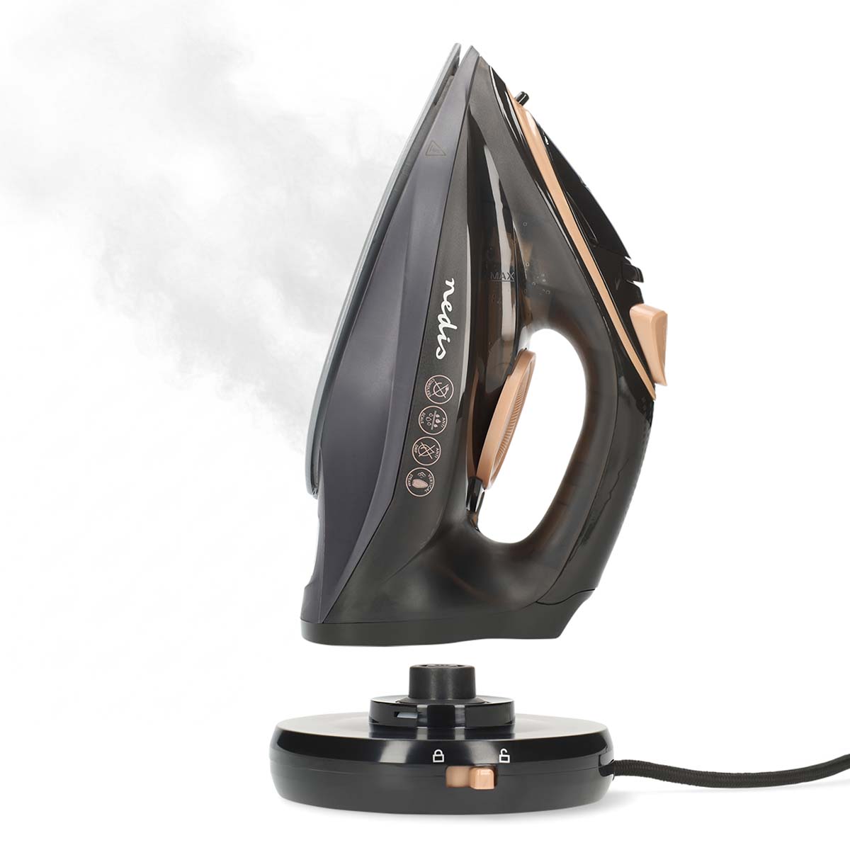 FERRO DA STIRO A VAPORE NEDIS IRONCL250 - Potenza 2200W, Piastra in ceramica, Potenza massima 2200 W, Vapore continuo fino a 20 g/min, Serbatorio acqua 2,60 l, Piastra in Ceramica