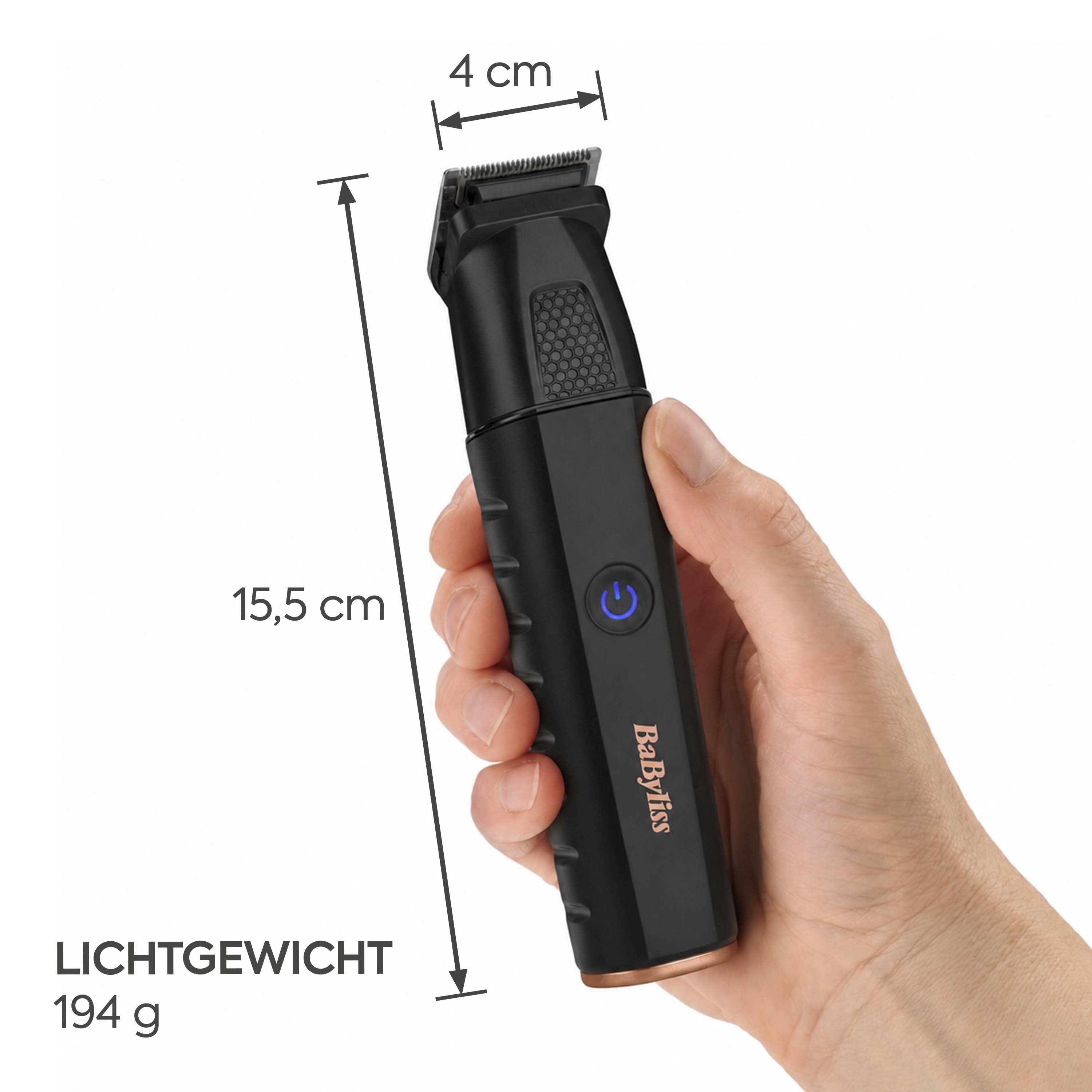 MULTIRIFINITORE BABYLISS Black Lithium 11 in 1, tutte le zone del corpo, 10mm, 6 attacchi pettine