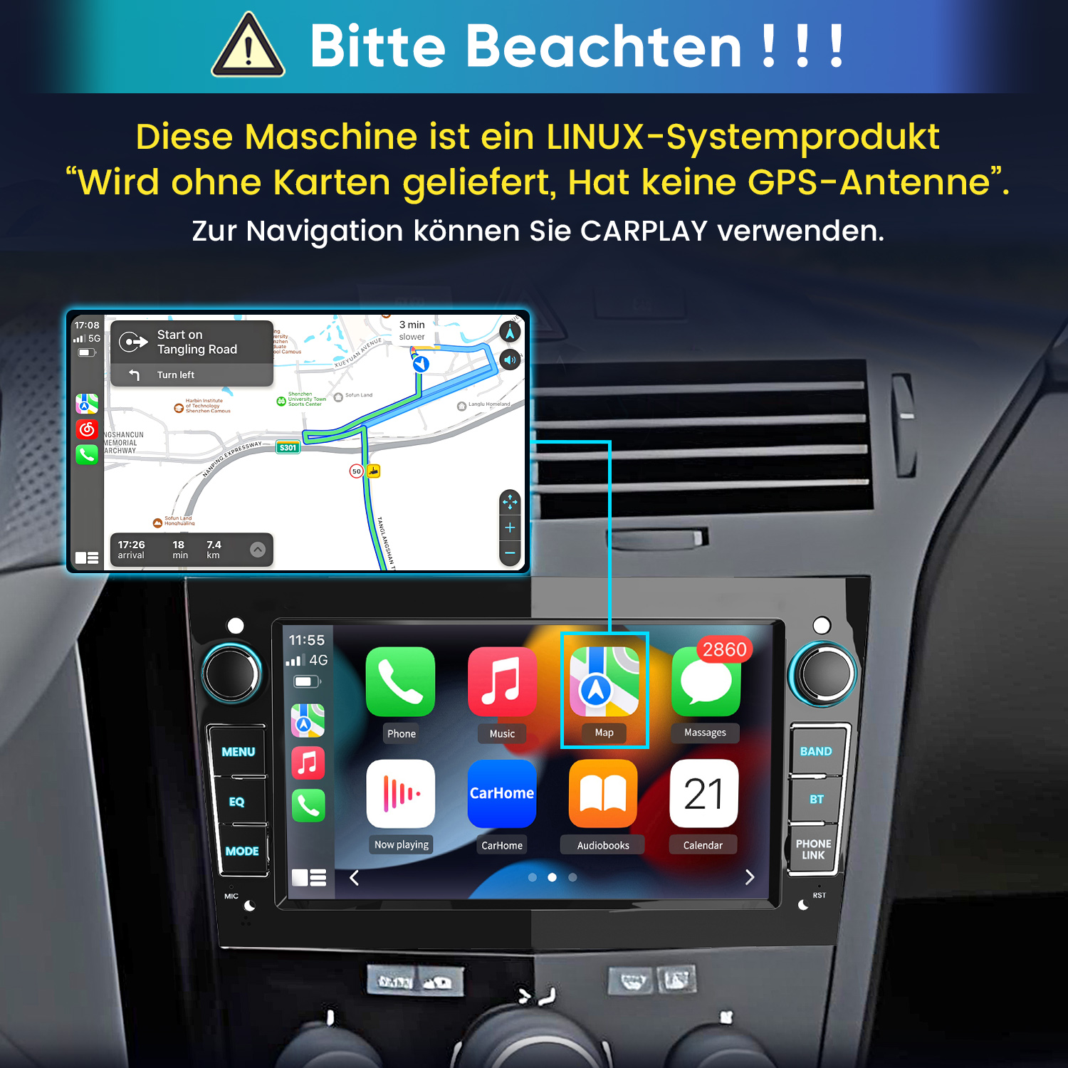 Autoradio JUNSUN 7" Opel Corsa D/Astra H/Zafira B/Meriva/Vivaro Caplay Linux Czarny