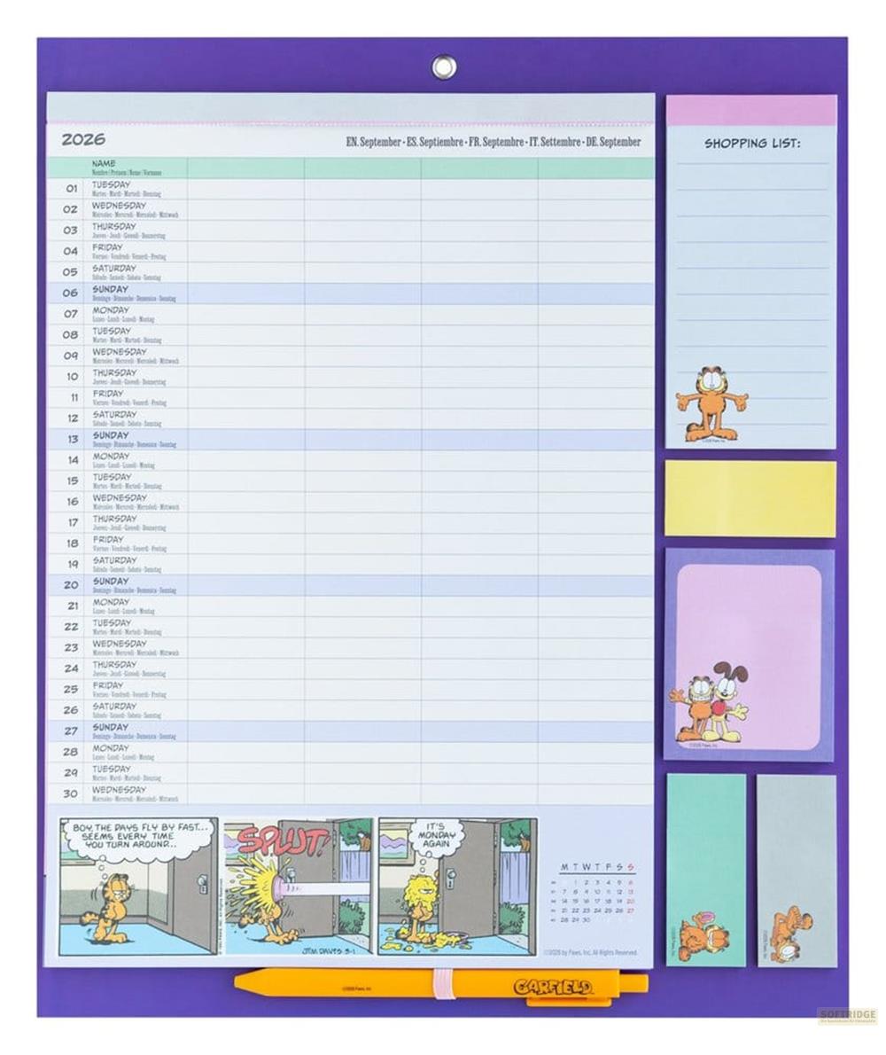 Calendario - GRUPO ERIK Garfield planificador magnético 2026/27 30 x 35 cm