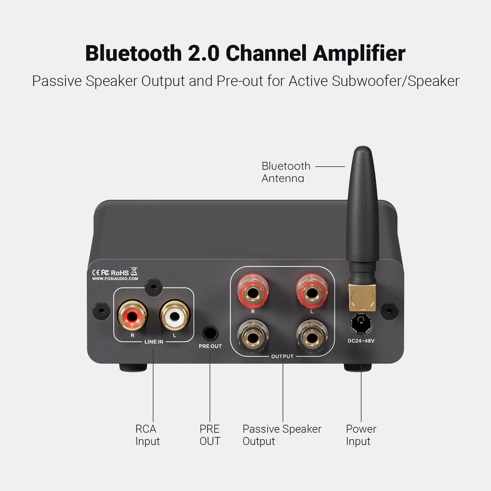 Wzmacniacz FOSI AUDIO BT20A PRO 48V Szary