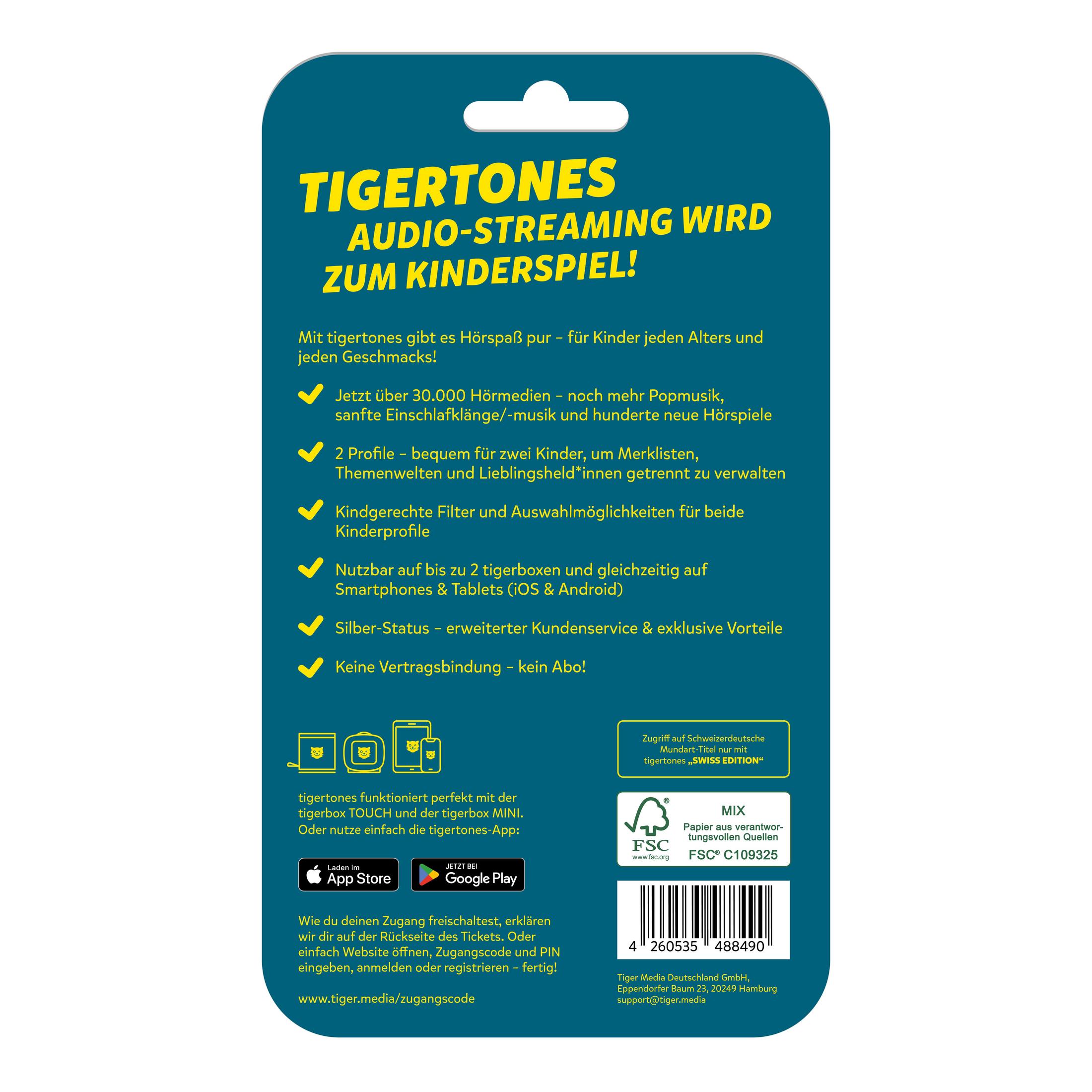 TIGERTONES DUO - TICKET 12 MESI Tigercard, Blu scuro / Giallo