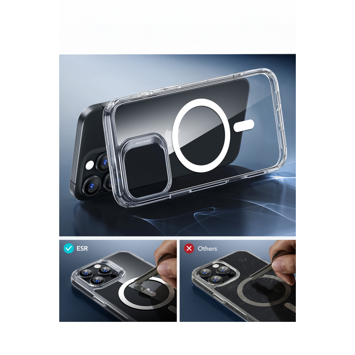 ESR Apple iPhone 16 Pro Uyumlu Classic Hybrid Magsafe Kapak Telefon Kılıfı Şeffaf