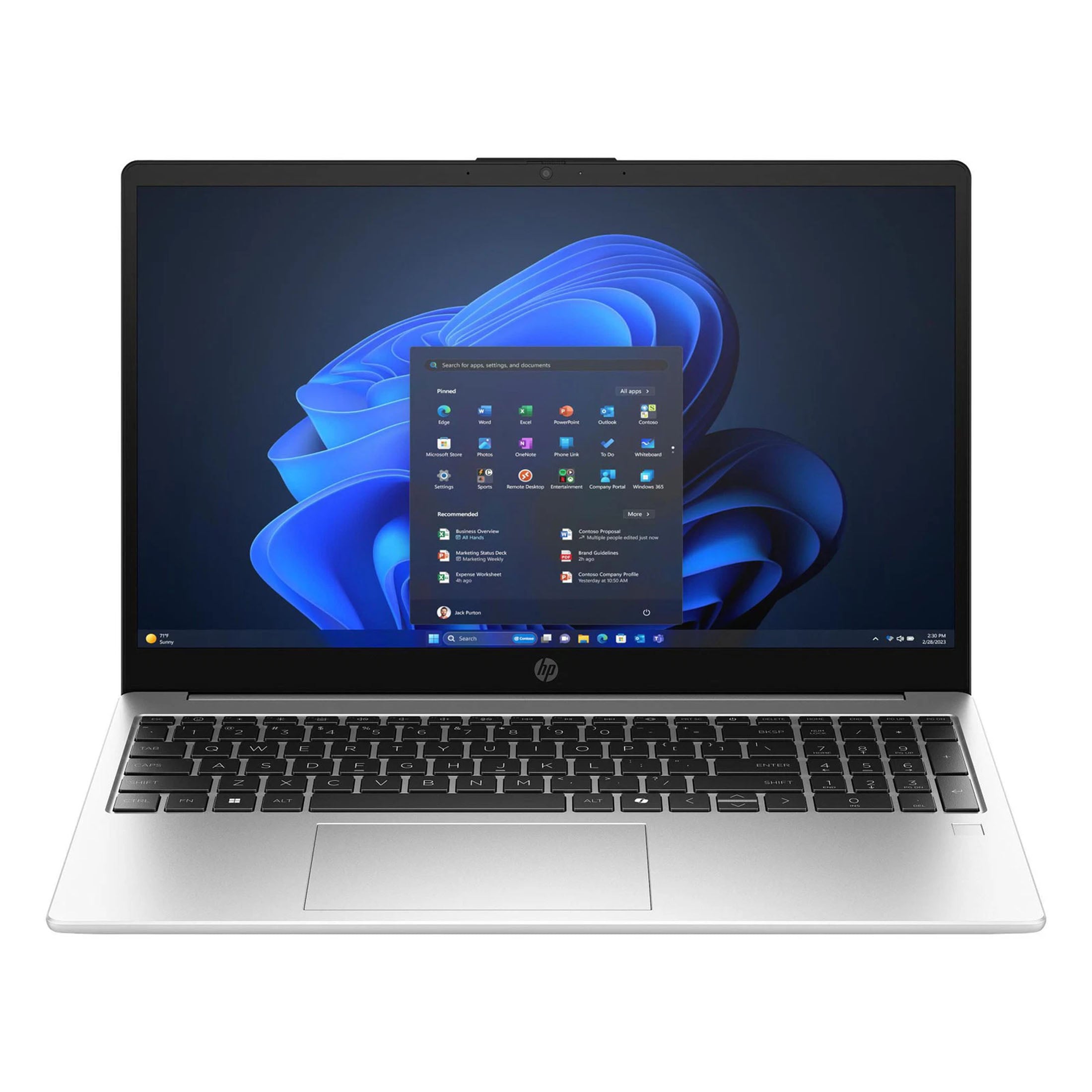 HP 250R G10, Ordinateur portable mit 15.6 " Display, AZERTY - Français, Sans rétroéclairage, Pavé numérique, Intel® Core™ 7 Prozessor, 8 GB RAM, 250 GB SSD, Turbo Silver