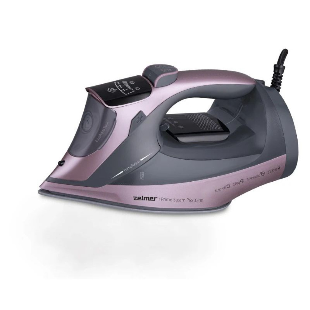 FERRO DA STIRO A VAPORE ZELMER ZIR4900 PrimeSteam 3200W, piastra in ceramica, Potenza massima 3200 W, Vapore continuo fino a 0-50 g/min, Serbatorio acqua 0,35 l, Piastra in Ceramica