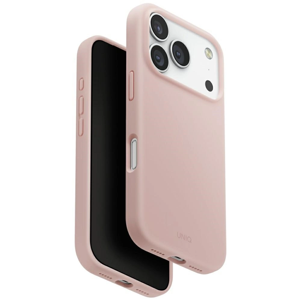 UNIQ iPhone 17 Pro Uyumlu Lino Hybrid Magsafe Kapak Telefon Kılıfı Pembe
