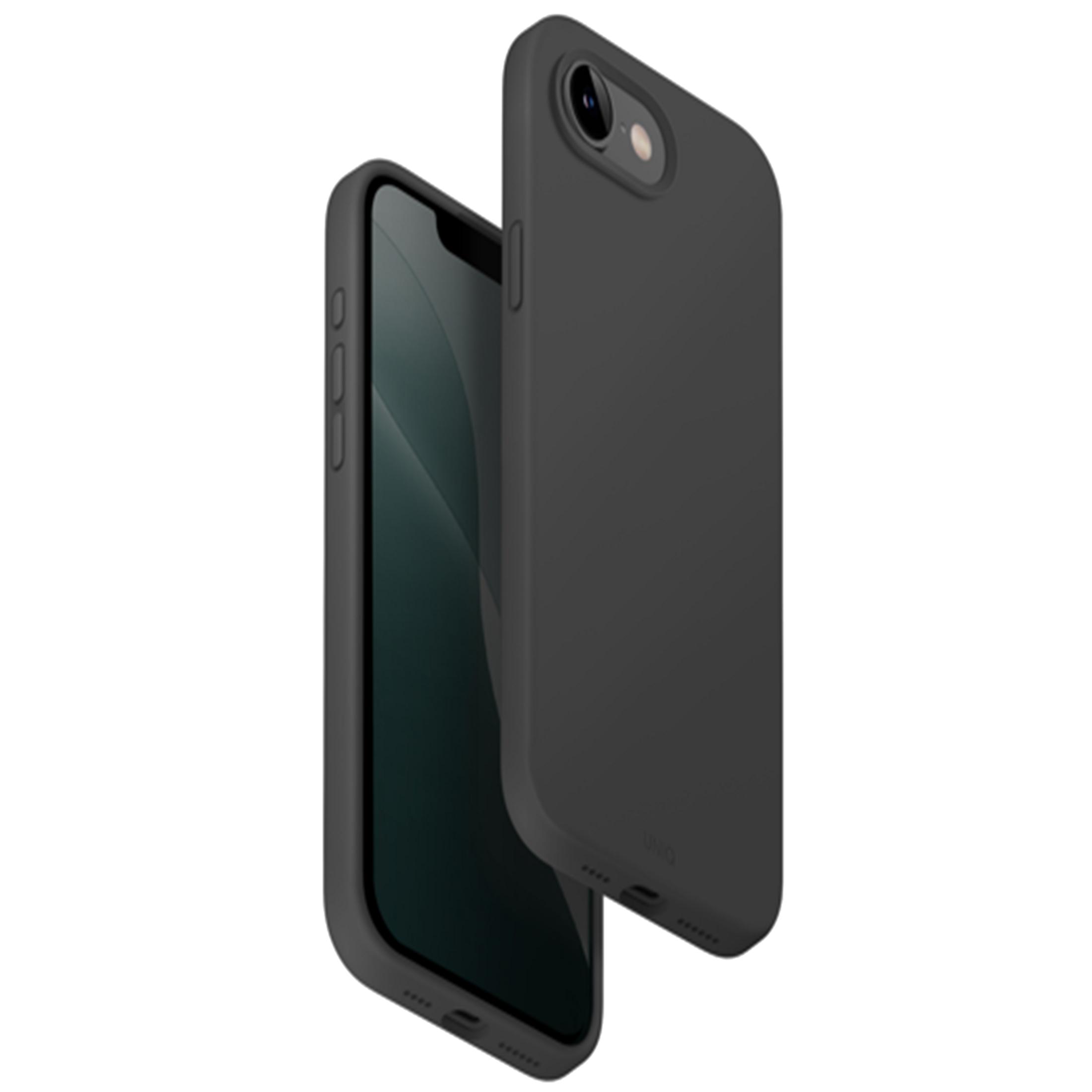 UNIQ iPhone 16E Uyumlu Lino Hybrid Magsafe Kapak Telefon Kılıfı Füme