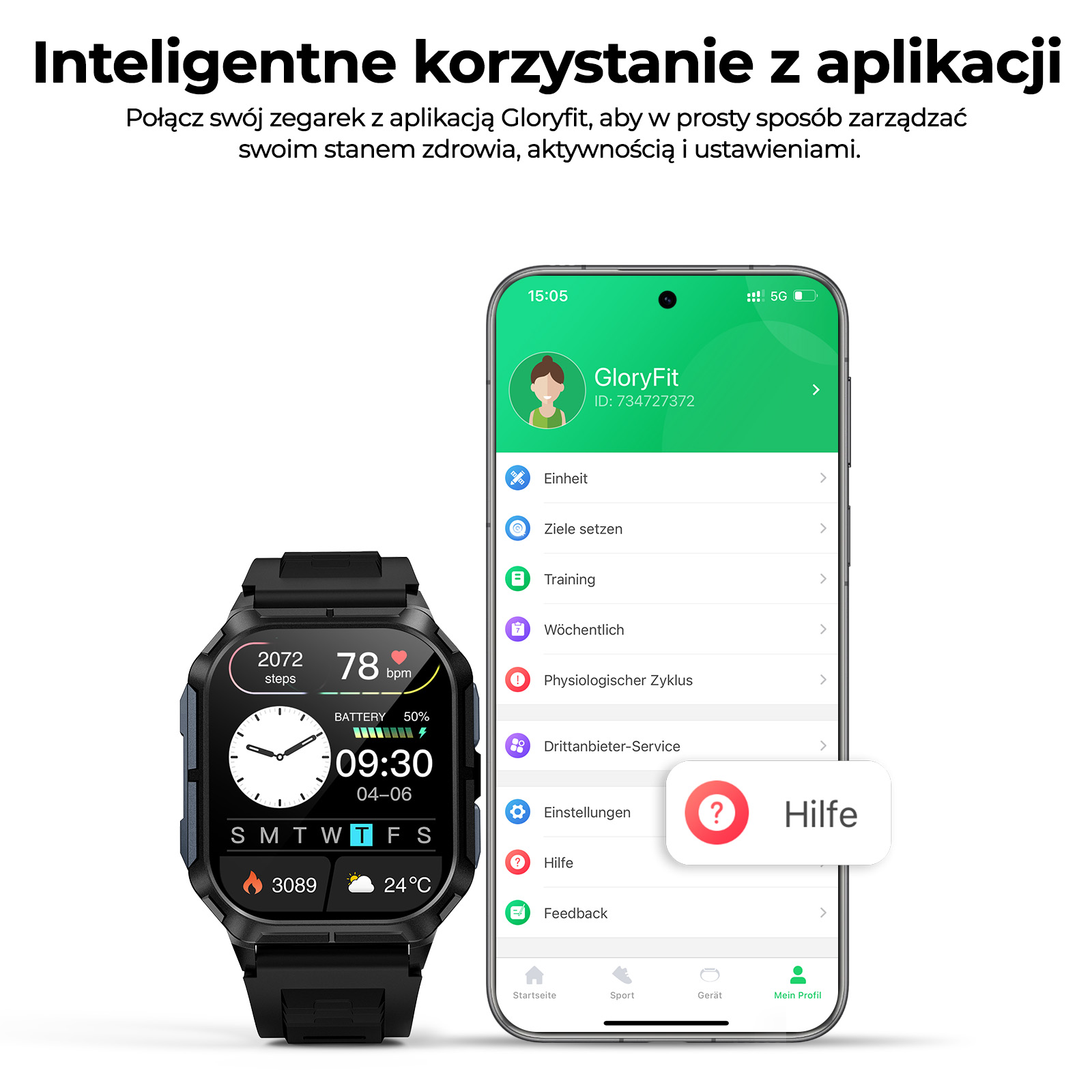 Smartwatch SYTIFRO D28 SYTIFRO D28 Smartwatch dla Mężczyzn, Połączenia przez Bluetooth, Nowy Zegarek do Monitorowania Fitness, Zegarek Sportowy na Świeżym Powietrzu, Kompatybilny z Android/iOS