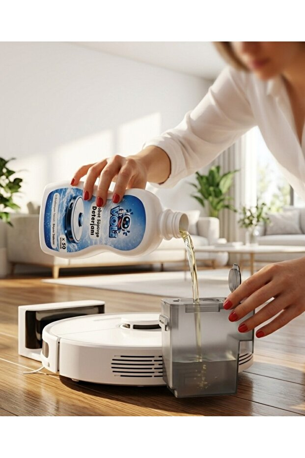 ROVEXA Robot Süpürge Deterjanı ve Mop Temizleme Sıvısı 500 ml x 2 100 Kullanım - Beyaz Sabun Temizlik Suyu