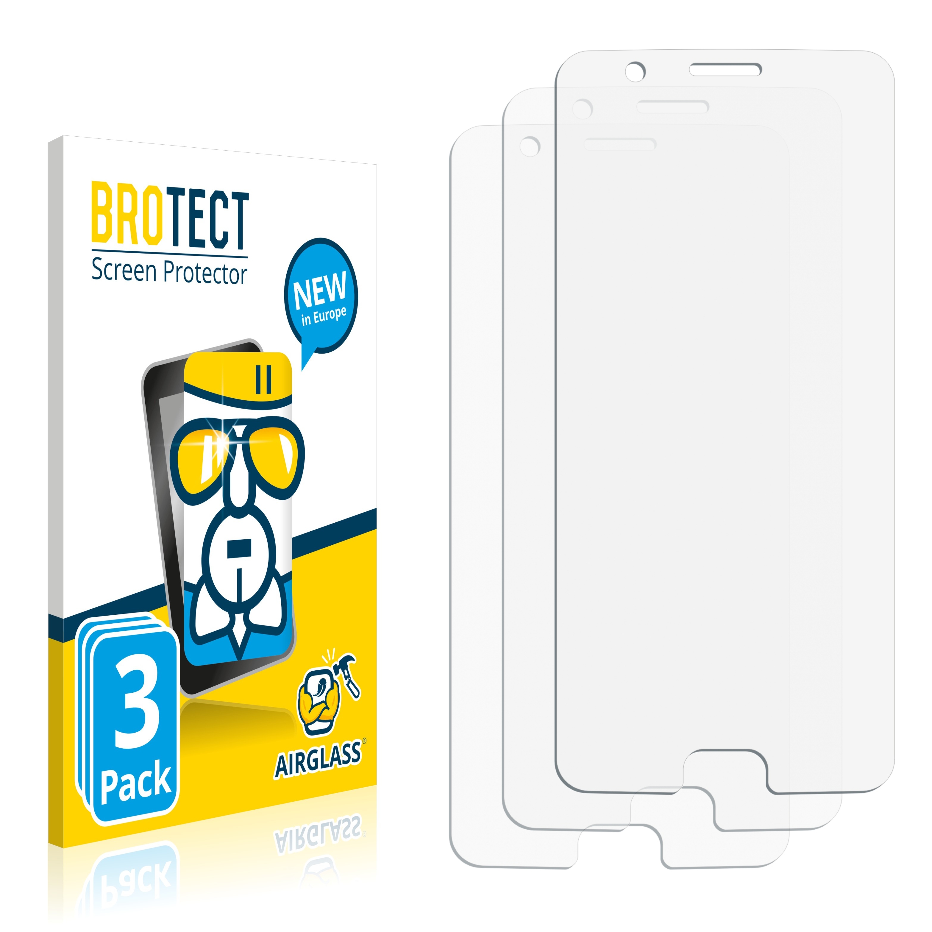 BROTECT 3x Airglass klare Schutzfolie(für OnePlus 5)