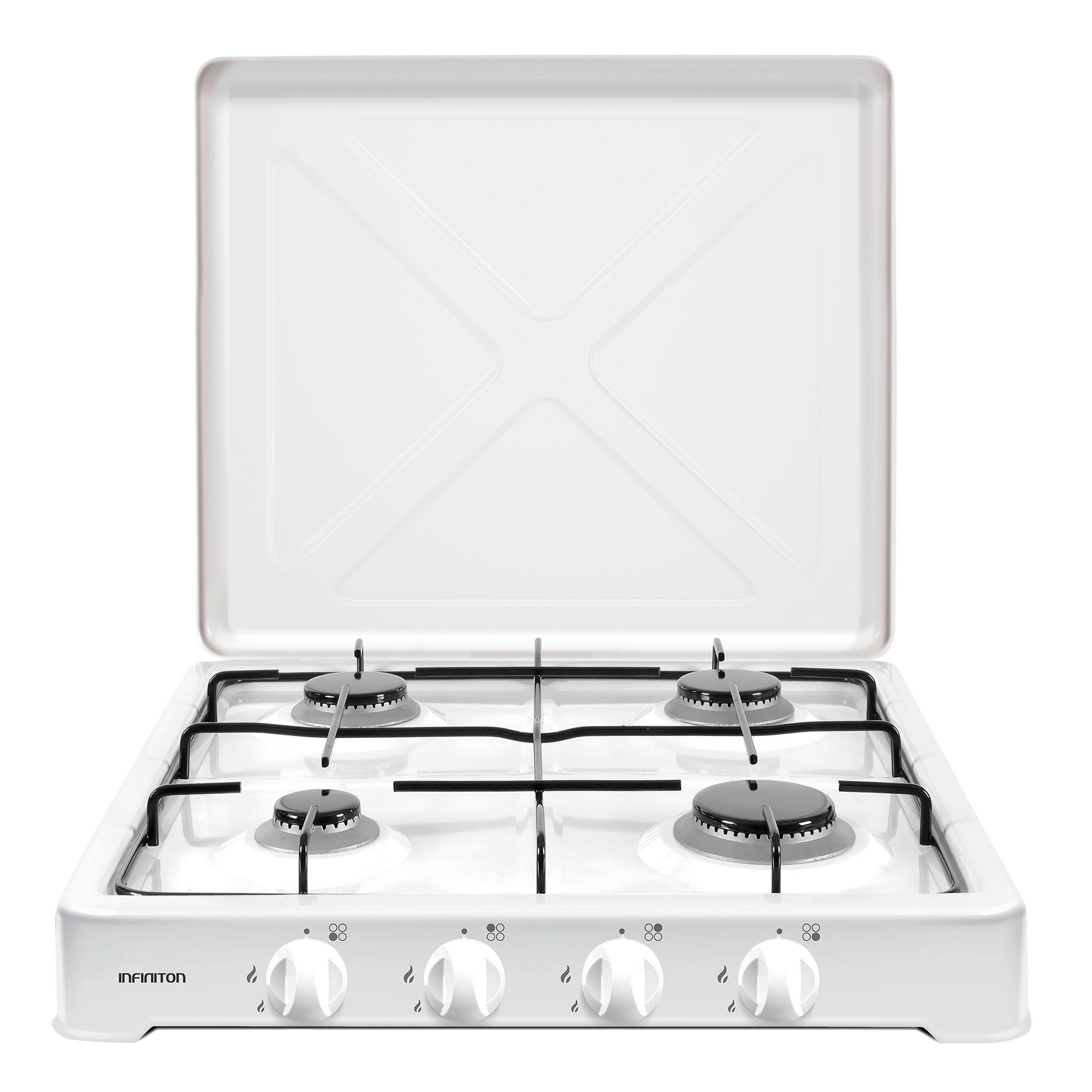Cocina de gas - INFINITON GGP-4F, 4, 1 l, 49,44 cm, Blanco