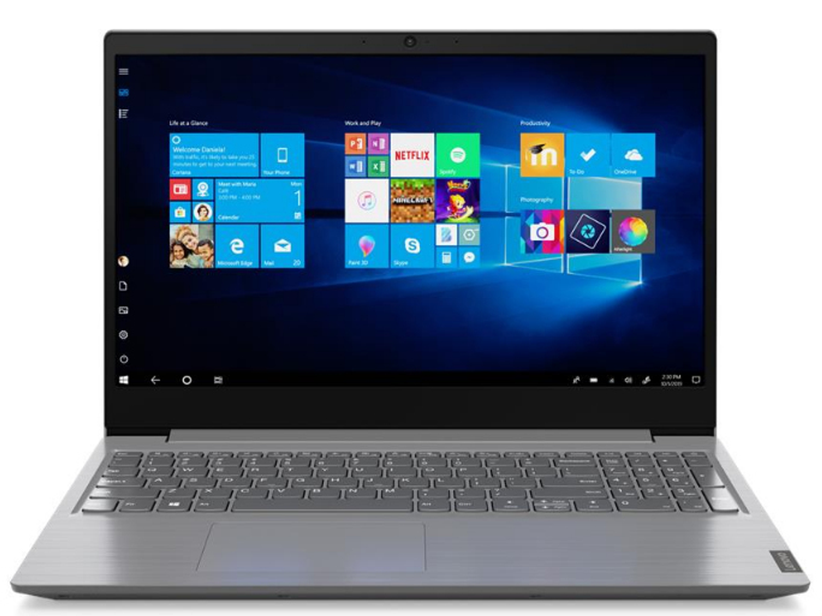 Portátil - LENOVO 82c3001wsp, 15,6 ", Full-HD, N4020, 8 GB, 256 GB, SSD, No disponible, Windows 10 Home, Gris