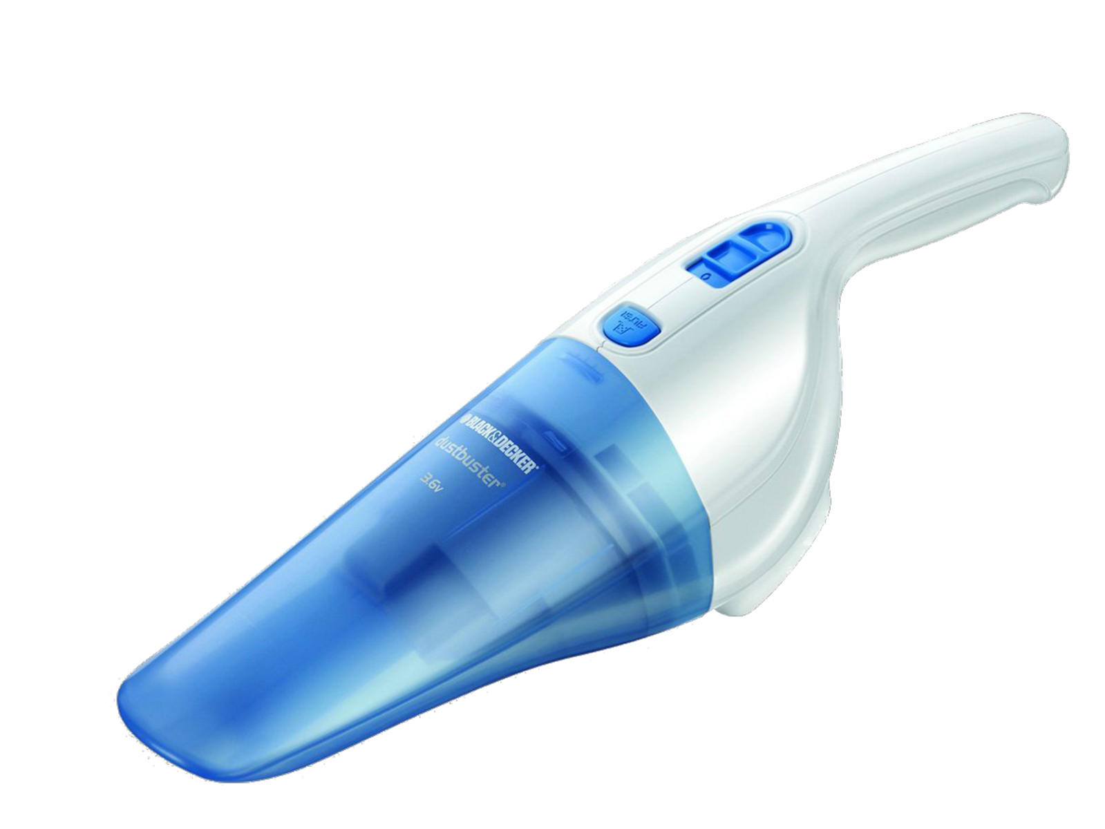 Aspirador de mano - Black & Decker NW3620N, Potencia 3.6V, Capacidad 0.3 l, Batería NiMH, Blanco/ Azul