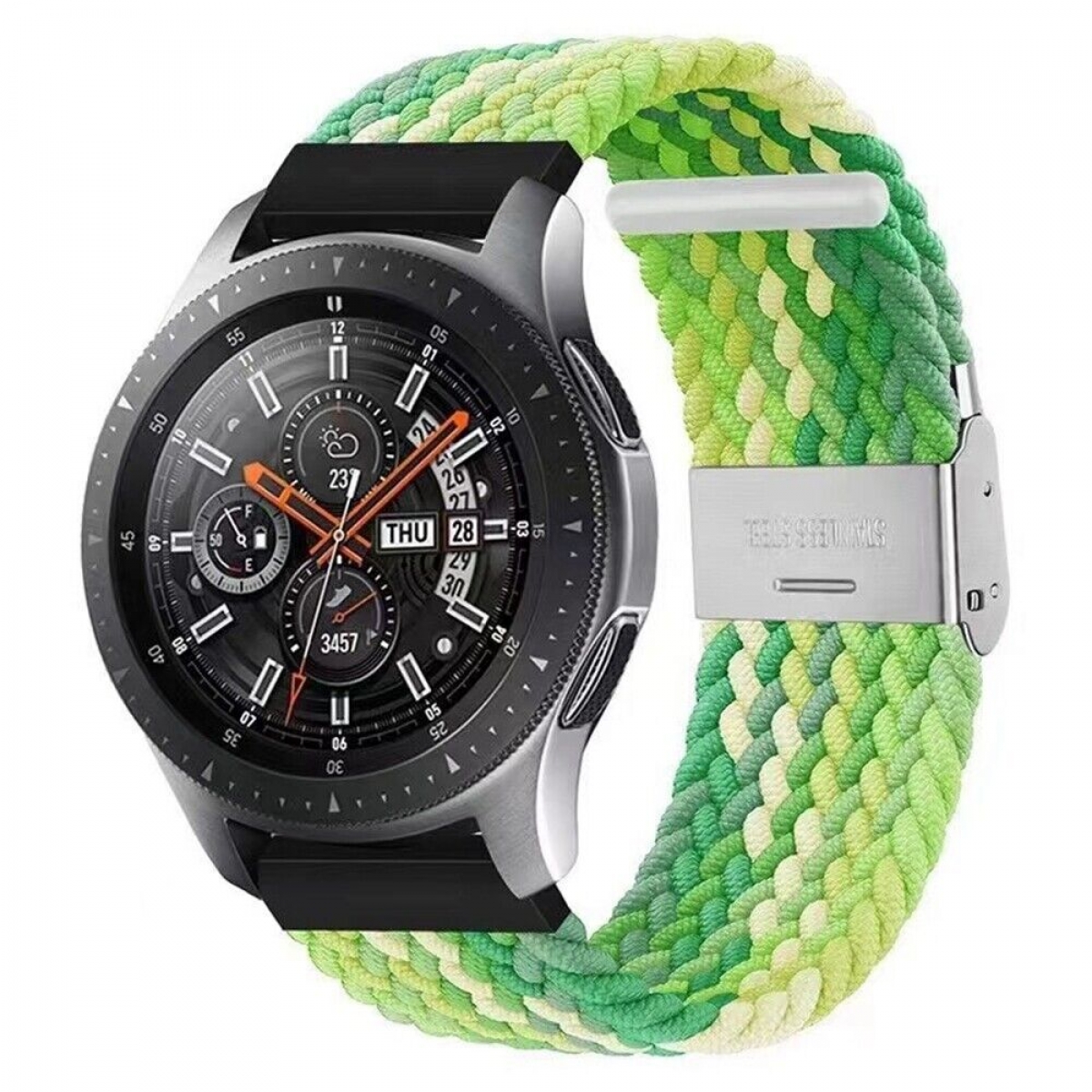 CASEONLINE Braided, Ersatzarmband, Samsung, Galaxy Watch 46mm, Gradient green