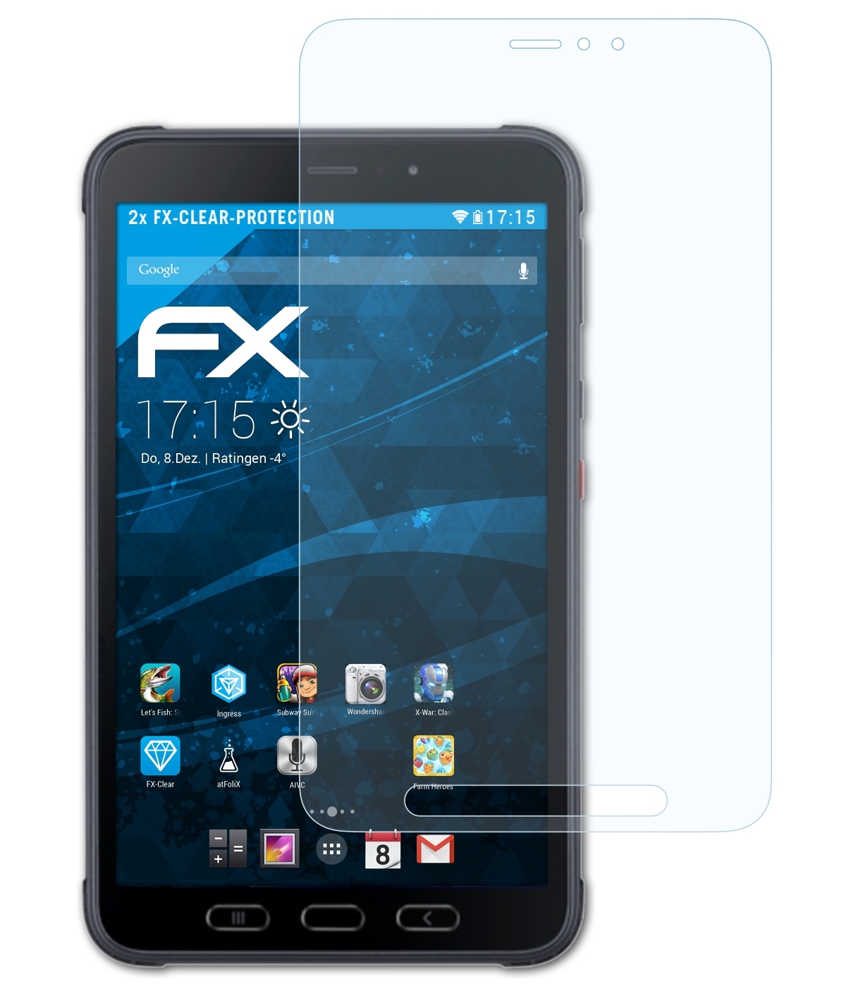 ATFOLIX 2x FX-Clear Displayschutz(für Samsung Galaxy Tab Active 3)