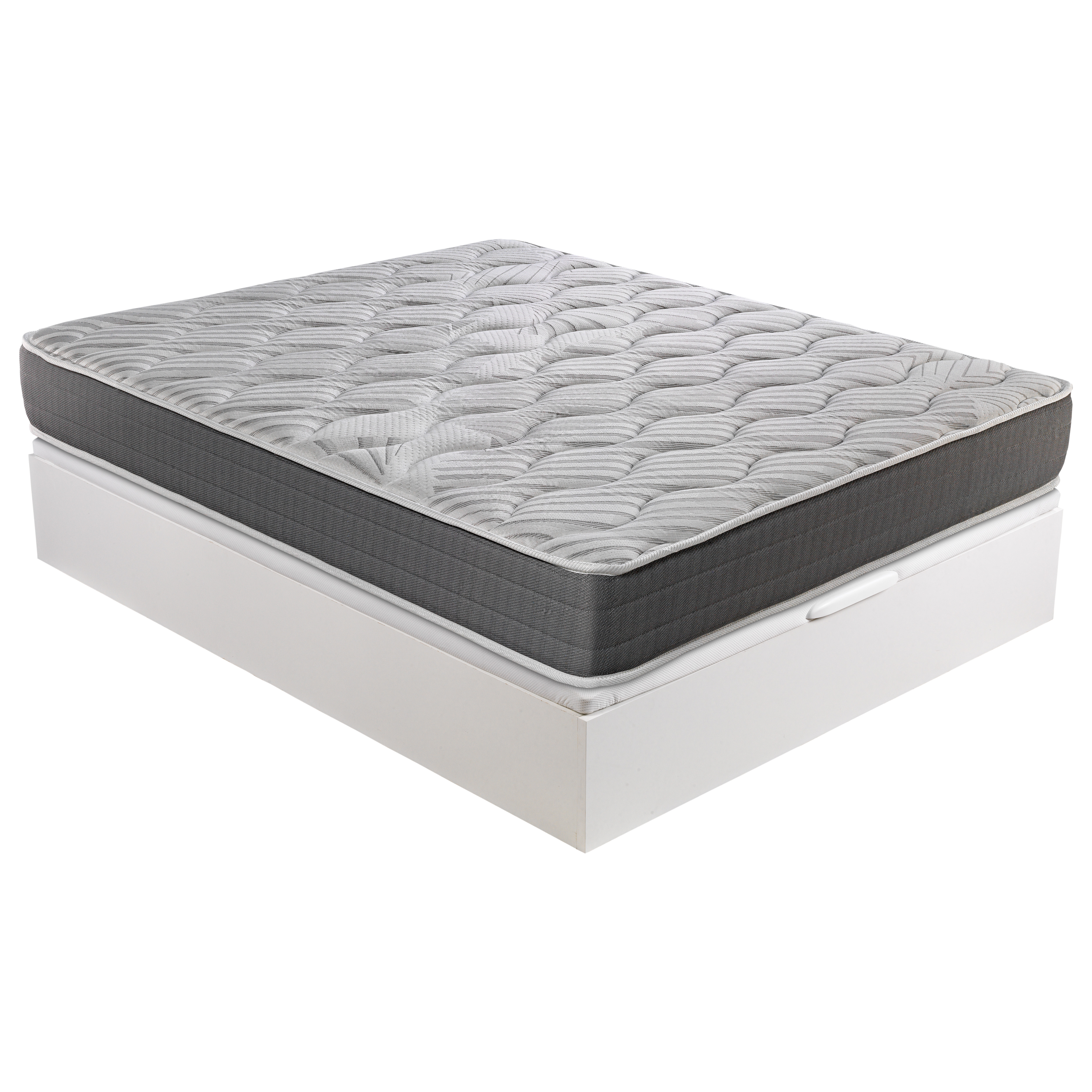Somier Pack Ceramic y canapé blanco 135x190 royal sleep montaje retirada de usado incluido abatible gran capacidad madera 3 años