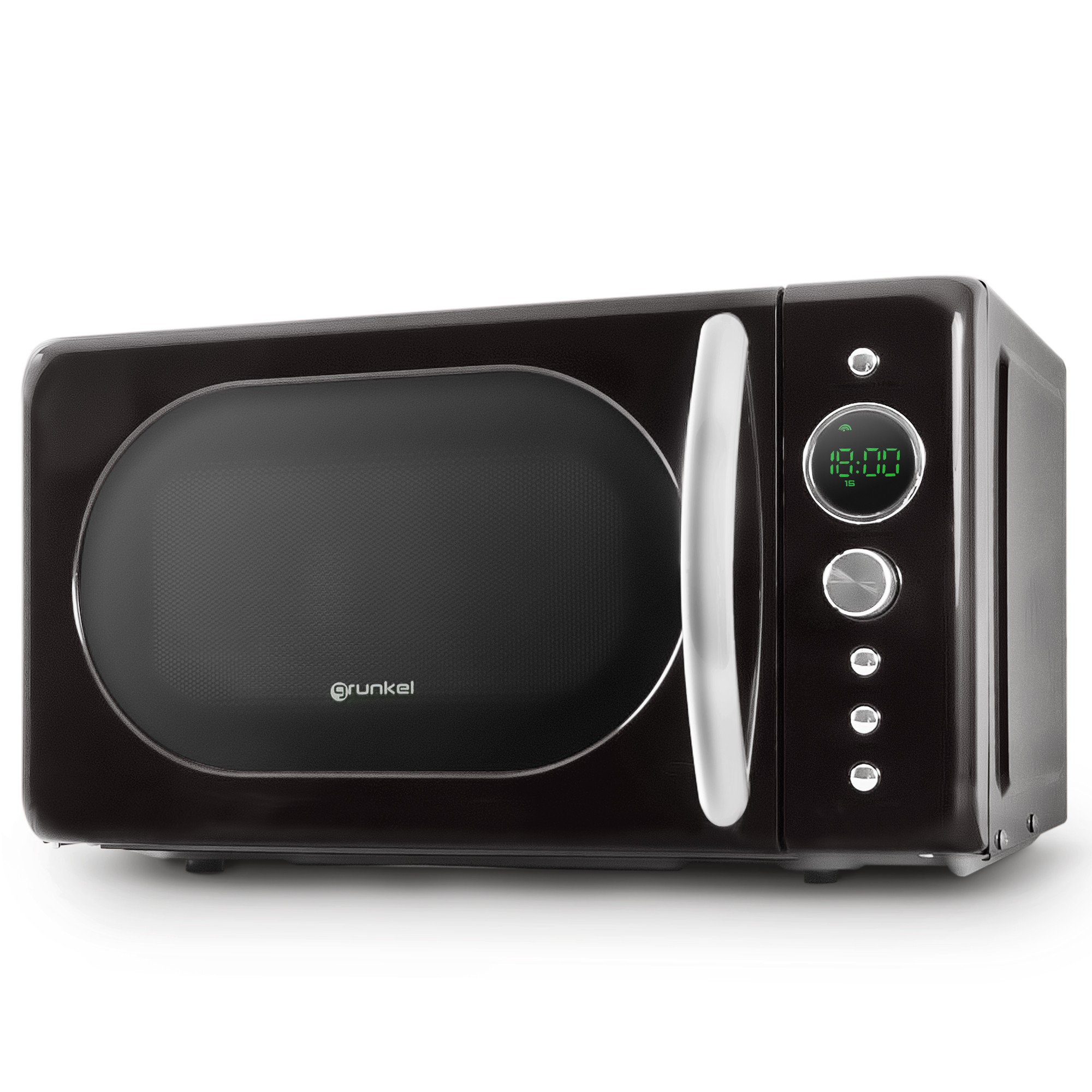 Microondas Libre Instalación mwdg grunkel 700 w 6 potencia 20 negro 20l capacidad con diseño vintage y 5 niveles 700w