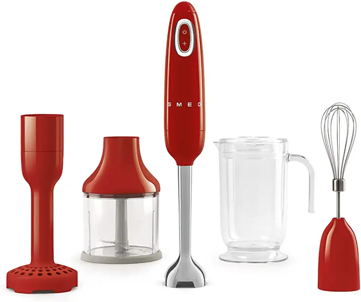 Batidora de mano - HBF22RDEU SMEG, 700 W, Regulable velocidades, Rojo
