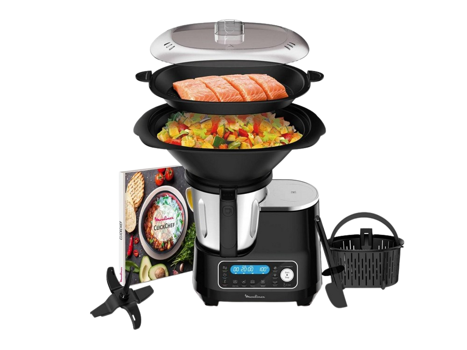 Robot de cocina - HF4SPR30 1400 W MOULINEX, 1400 W, Negro