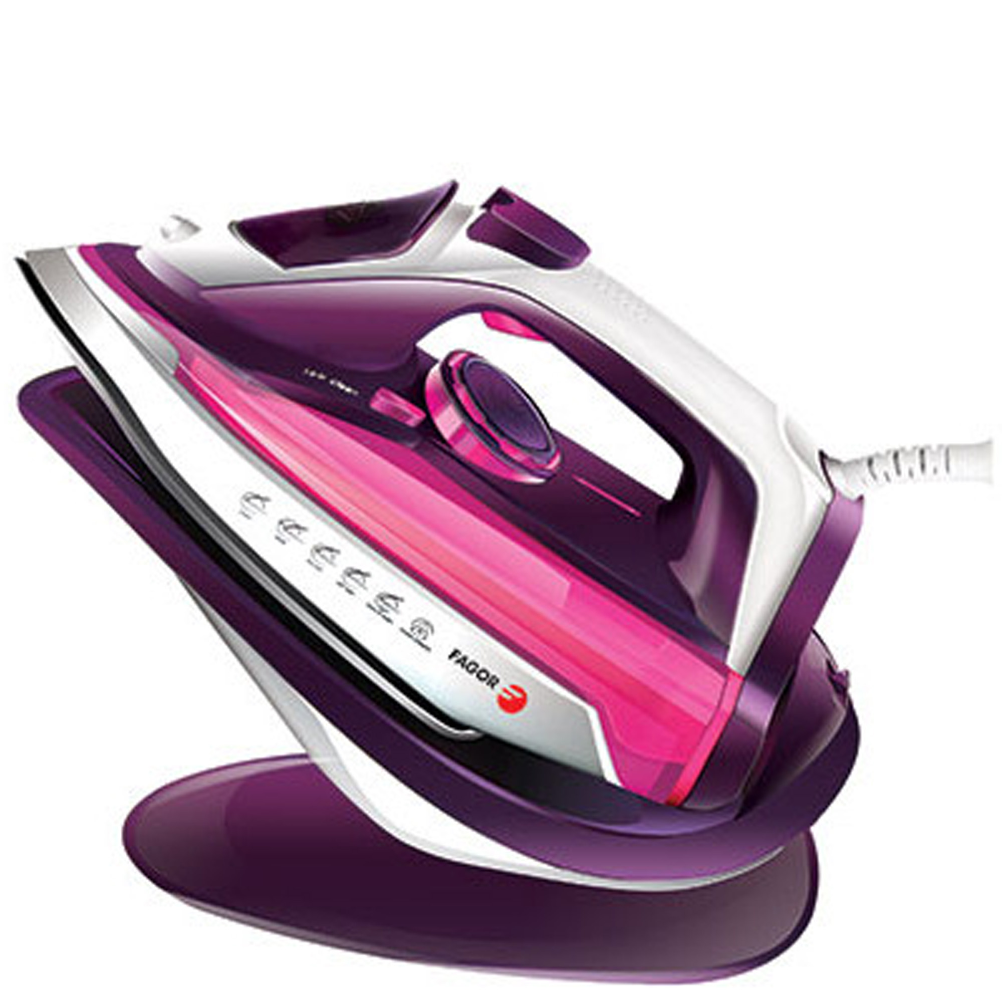 Plancha Fagor Fg055fge055 rosa de vapor inalambrica 2 en 1 fg055 comforta easydrive fg305 suela y punta vertical golpe 2600 w morada xl fg008 100 240 base220wmorada 2600w