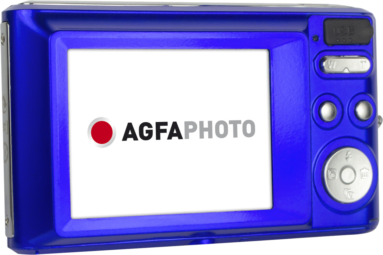 Ezüst kamera előlapján lencse, 21 MEGA PIXELS és 8x DIGITAL ZOOM felirattal.