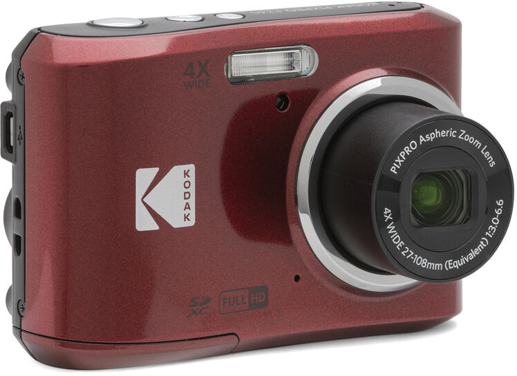 Fekete kamera hátulja, KODAK PIXPRO FZ55 felirattal és gombokkal.