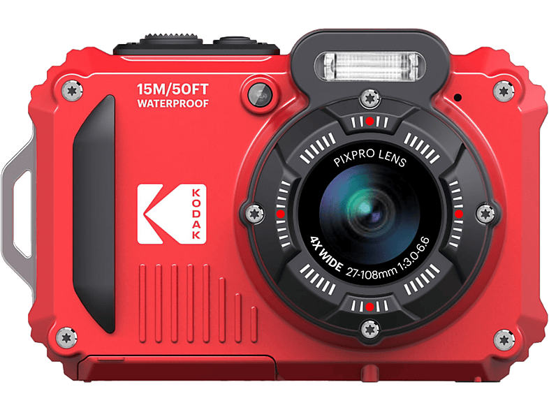 KODAK WPZ2 vízálló, porálló, ütésálló digitális fényképezőgép, piros (KO-WPZ2-RD)