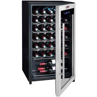 REACONDICIONADO C: Vinoteca - La Sommeliere LS34A, 90 W, 34 botellas, 50 litros, Iluminación LED, Táctil, Negro