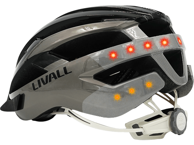 Casco - Livall MT1 TL+BR80, Smart, Talla L, Mando a distancia, Luces LED, Negro, antracita