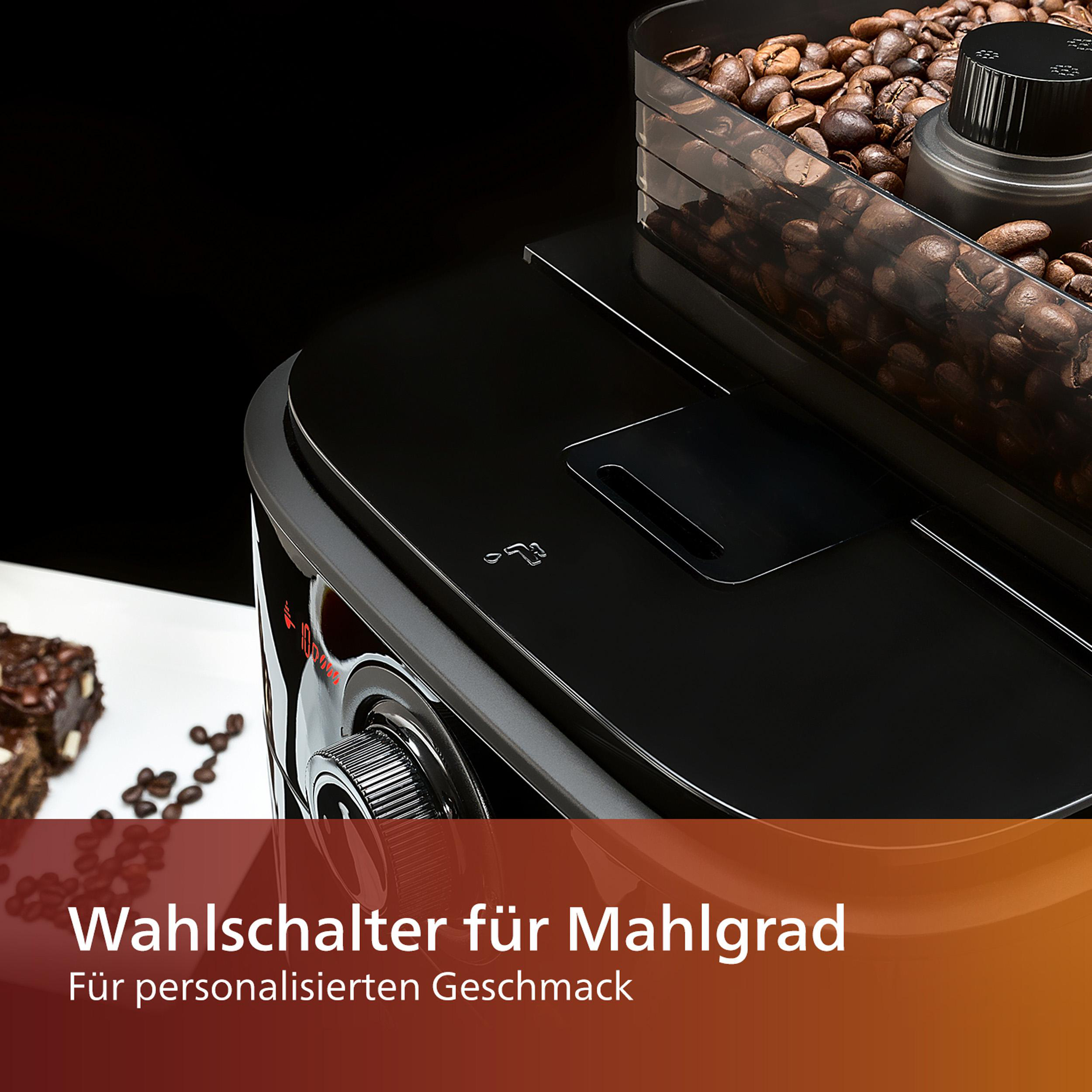 PHILIPS HD7767/00 Grind & Brew mit Glaskanne, 1,2 Liter, 1000 Watt, Kaffeemaschine Edelstahl/Schwarz