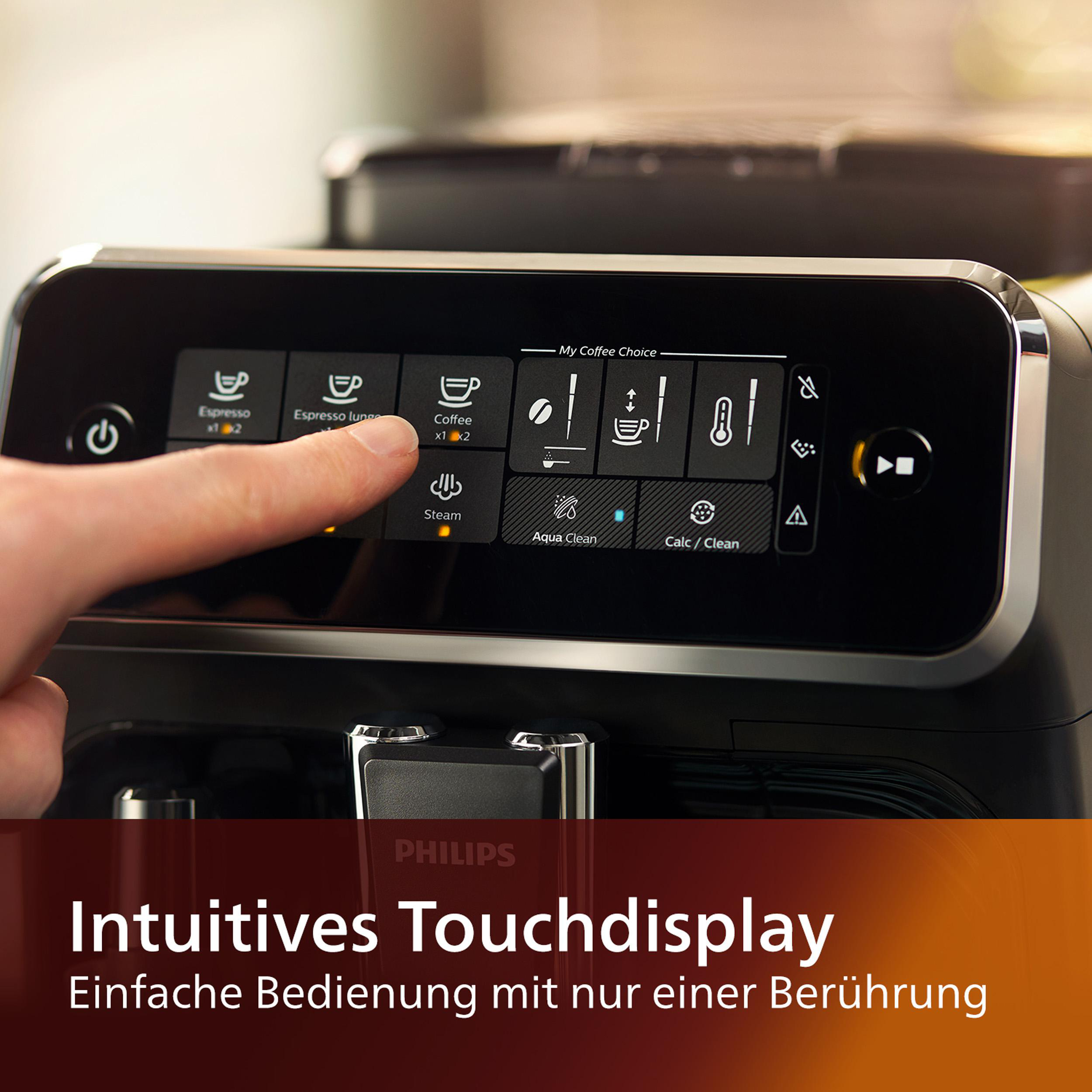 PHILIPS EP3221/40 Series 3200 4 Kaffeespezialitäten Kaffeevollautomat Klavierlack-Schwarz