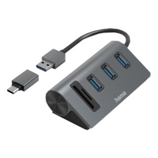 HAMA 00200140 - Concentrateur USB (Gris/Noir)