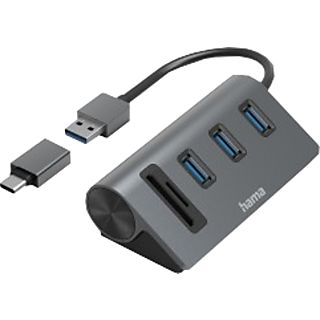 HAMA 00200140 - Concentrateur USB (Gris/Noir)