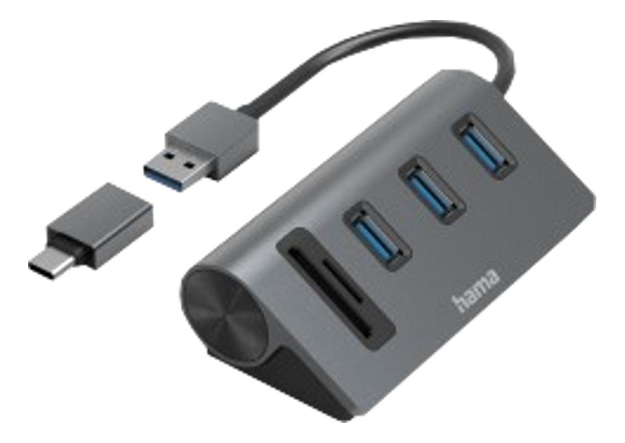 HAMA 00200140 - USB-Hub (Grau/Schwarz)