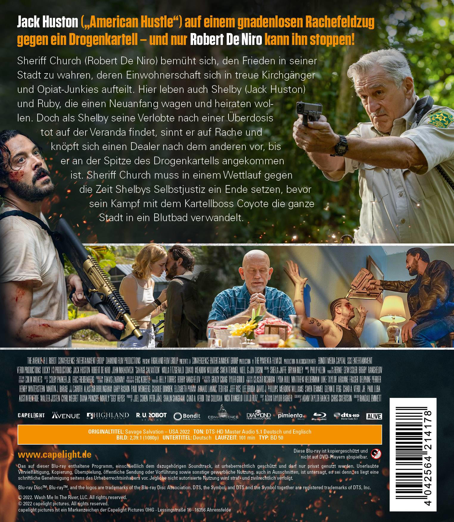 Kinoposter mit De Niro und anderen. Text in mehreren Sprachen.