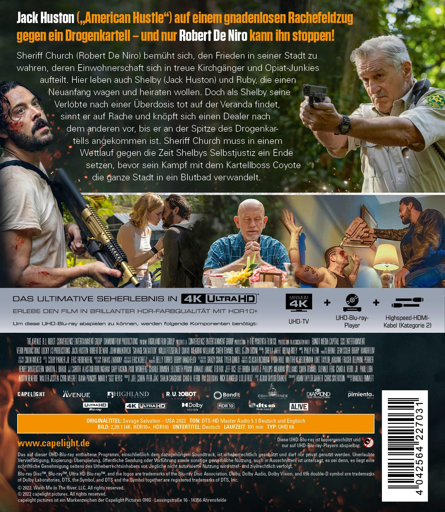 Filmcover mit Schauspielern, Text und einer Szene aus dem Film "American Hustle".