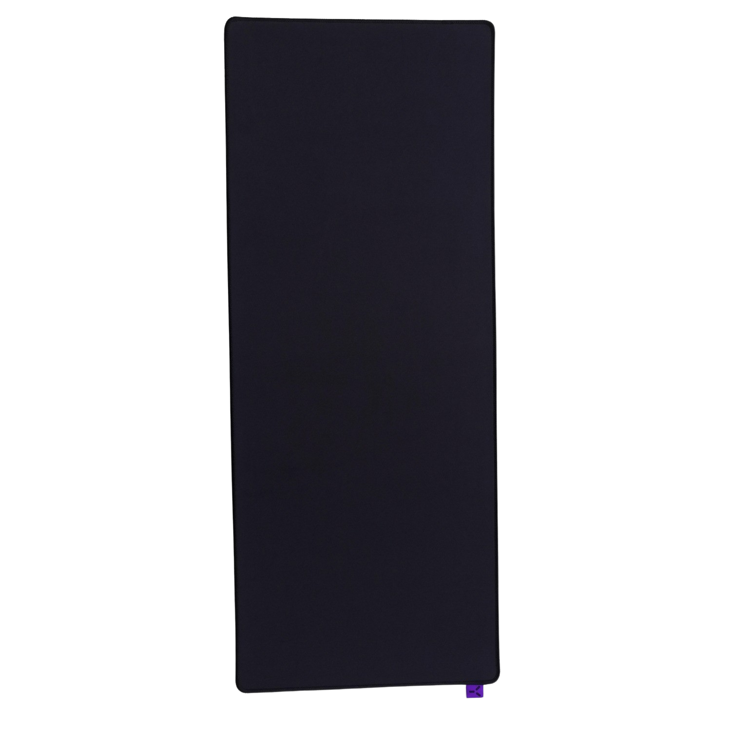 A black yoga mat on a black background, viewed from a top-down perspective.