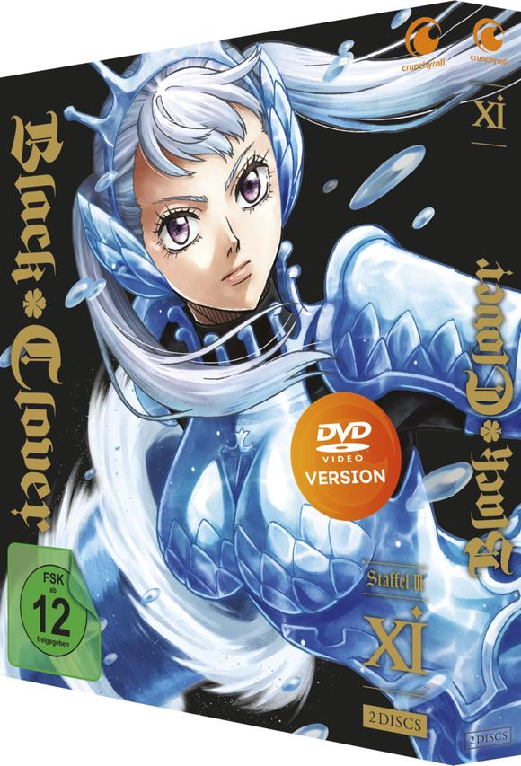 Das Cover einer Black Clover DVD. Es zeigt eine Frau in einem blauen Outfit.
